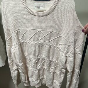 Sun + Stone Women's Textured Knit Sweater - Cream